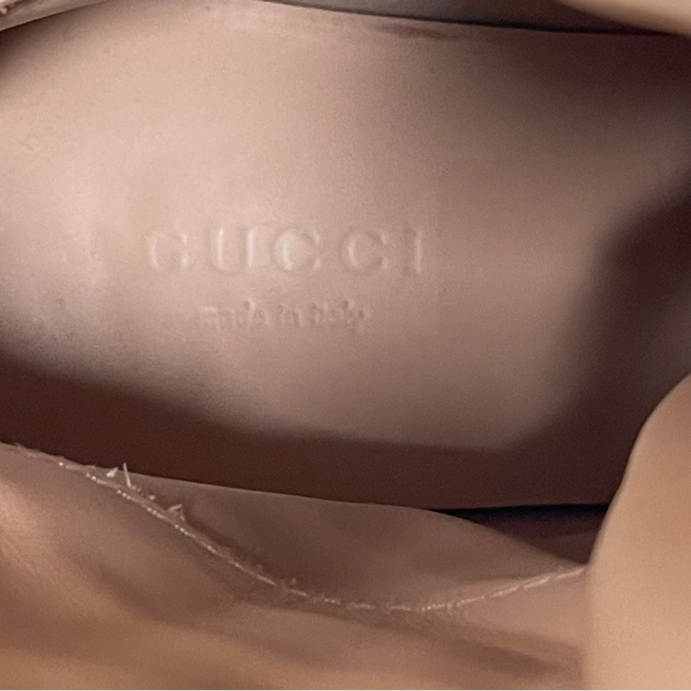 Gucci Sylvie Quilted Calfskin Leather Boots w Web Buckle Women SZ 38.5 / US 8.5 - Picture 11 of 15